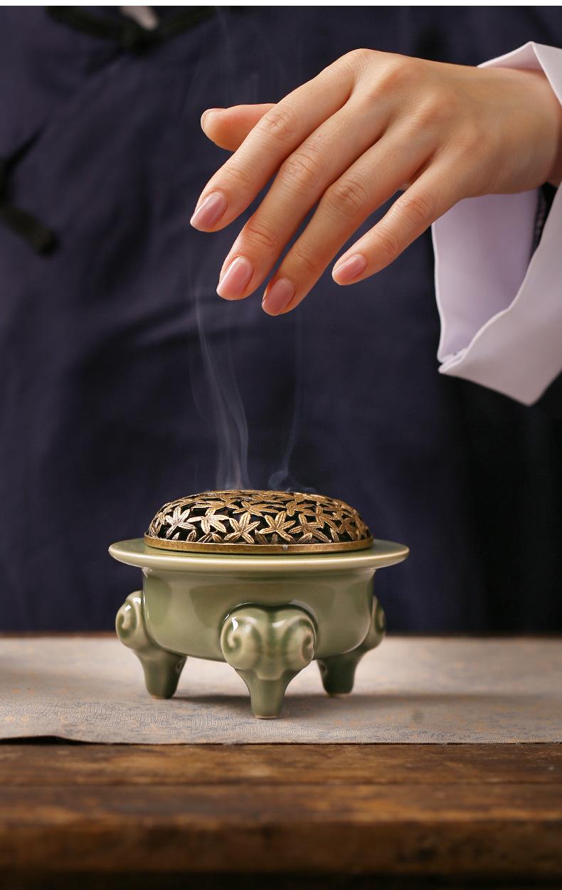 Sanyang kaitai Ceramic Incense Burner for Home Use with Incense Stick Holder Seal Mold for Coil Sandalwood & Agarwood Burner Tool