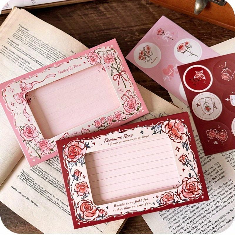 [Burning Greeting Card] DIY Burning Greeting Card | Flowers Commemorative Blessing Burning Envelope Set with Handmade Birthday High-Value Thin Card Material Pack