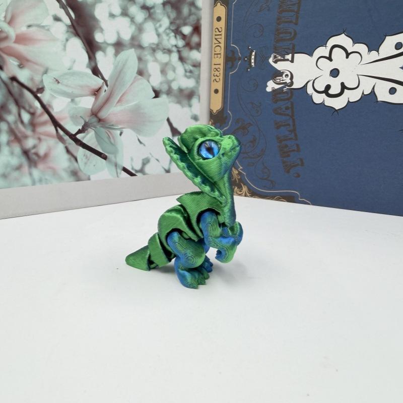 3D Printed Toy Dual Spine Dragon Jurassic Jointed Action Figure, Realistic Fun Display Piece, Creative Handmade Model