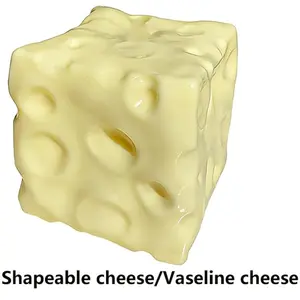 Shapeable Cheese Block Stress Relief Toy, Soft Bread Texture, Creative Desk Decor Gift, Perfect for Birthdays, Christmas, Halloween, Easter