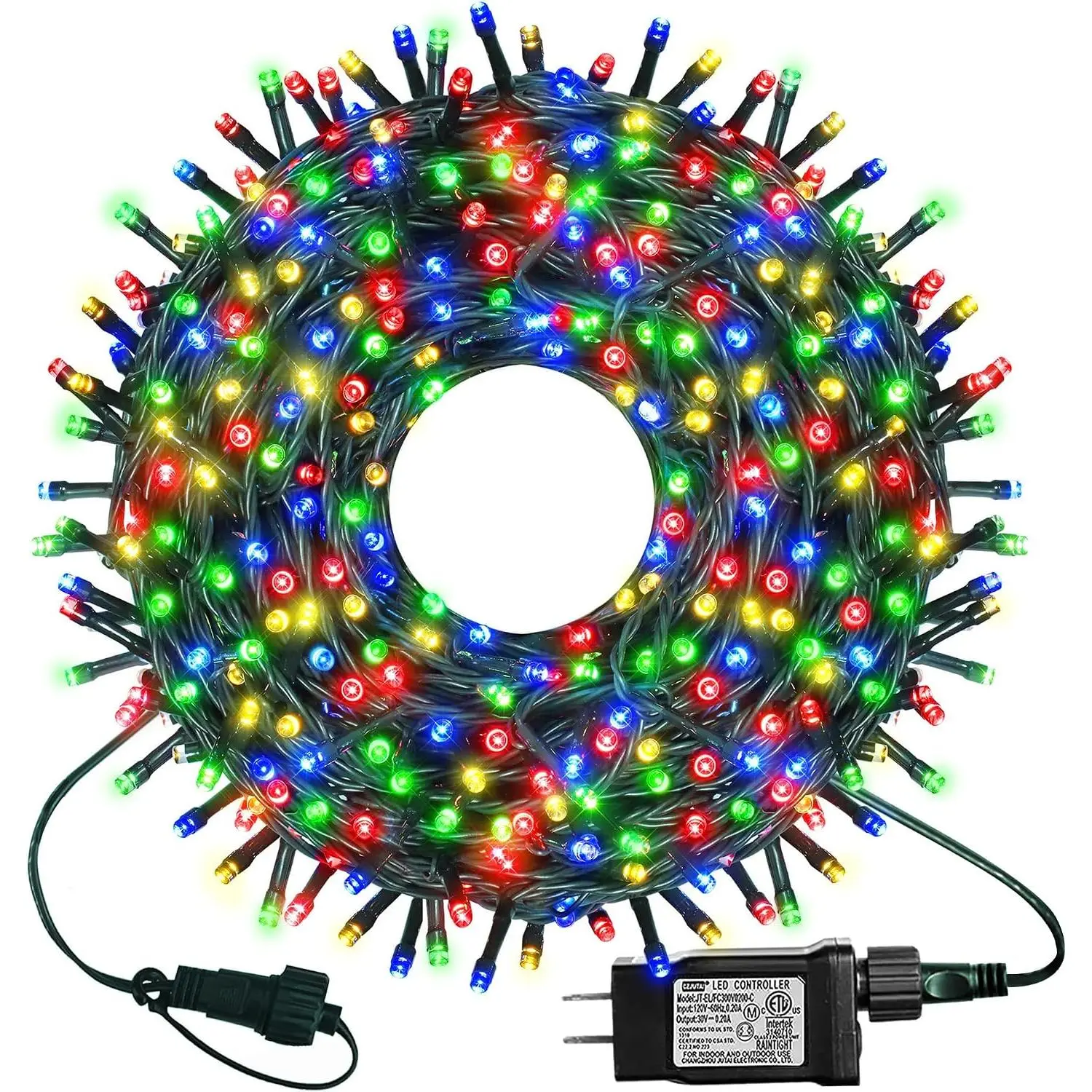 300 LED Christmas Lights, 99FT Connective Christmas Tree Lights, Plug in 8 Lighting Modes, for Outdoor Indoor Christmas Tree Wedding Party Decoration (Multicolor)