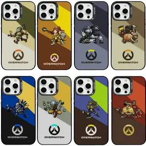 Overwatch 2 Pixel Hero Phone Case Split Color Block 8 Designs Shockproof Hard Cover, Perfect Birthday Gamer Gift phone cases for iPhone 17 Air 16 Pro Max 15 14 Plus 13 12 11