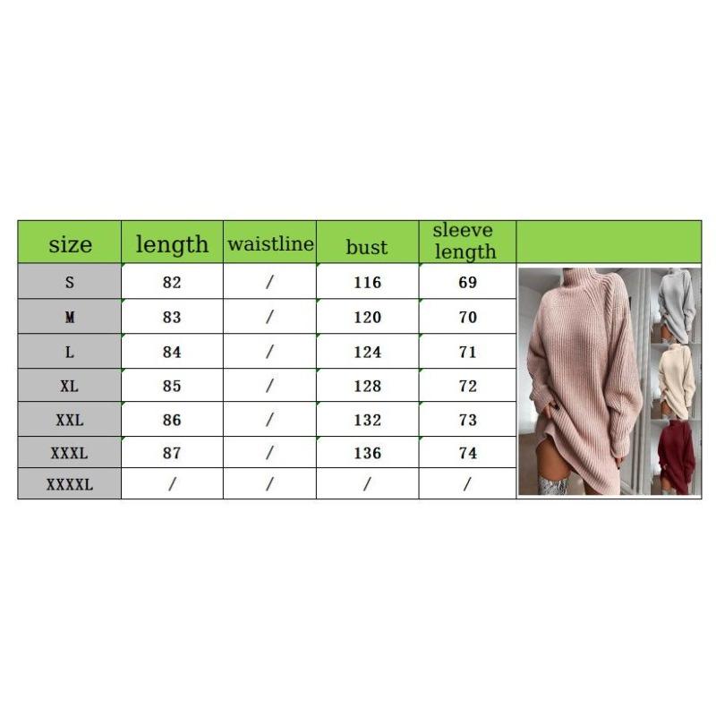 BIGWIG Women's Mock Neck Sweater Dress Drop Shoulder Long Sleeve Knitted Pullovers Ribbed Dresses
