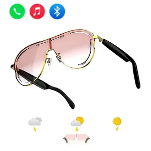 AI Smart Bluetooth Wearable Wireless Audio Glasses - Hands-Free Call, Music Playback, UV Protection, Blue Light Blocking,Splash Resistant, Casual Tech Gadgets for Sports & Office, Father's Day Gift Ideas