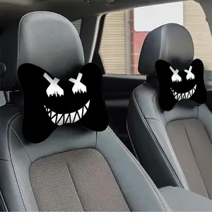 2pcs A Design Featuring a Joyful Face Element Theme Car Headrest, Neck Pillow-All-Season Travel, Breathable for Enhanced Driving Comfort, Car Seat Accessories, Perfect Gift for Birthdays and Holidays