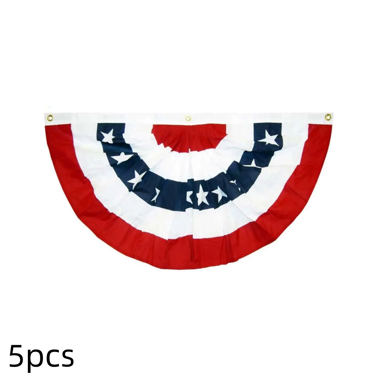 5pcs Large Size American Pleated Fan Flag Garden Decor, USA Patriotic Half Fan Bunting Flag, 5pcs 4Th Of July Decorations Flags, Yard Sign Banner, Outdoor Party Decorations, Party Decorations Banners, Backdrop Banner, Decorative Banner