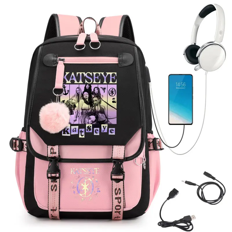 K-Pop Inspired Printed Backpack, Student School Bag for Daily Classes, Korean Style Campus Backpack, Casual Travel Daypack