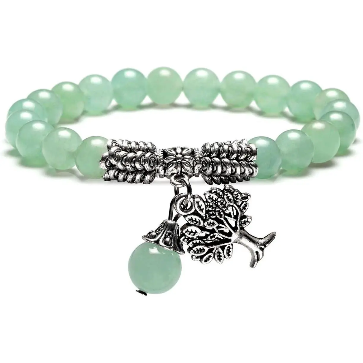 8MM     Life Tree Lucky Charm Stretch Bracelet