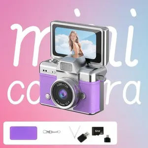 Mini Keychain Digital Camera (Including 32GB Memory Card, Card Reader and Adapter) It Supports Photo Taking and Video Recording, and Is A CCD Flip-screen. It Is An Awesome Gift for Holidays and Christmas, Pocket Camera, Digital Camera Recorder