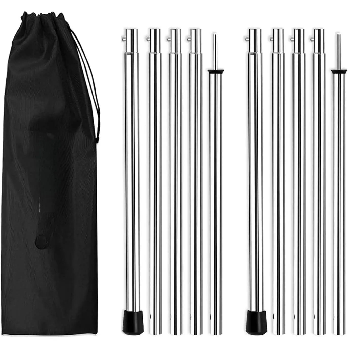 Telescoping Tent Poles Adjustable Tarp Poles Camping Stainless Steel Lightweight Tent Poles for Trap Sun Sails Canopy Awning Shelter Backpacking Hiking