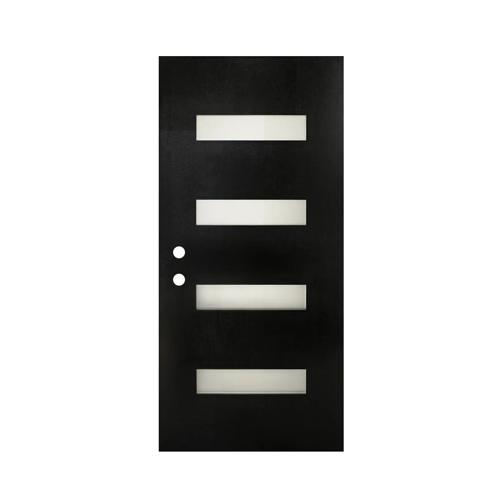 Nokaa 36x80 Fiberglass Entry Door Slab Frosted Glass Black Finish Right Hand Inswing Polyurethane Foam Core LVL Stile Durable Water Resistant for Home Garden Outdoor Use, Black Color, Fiberglass Material