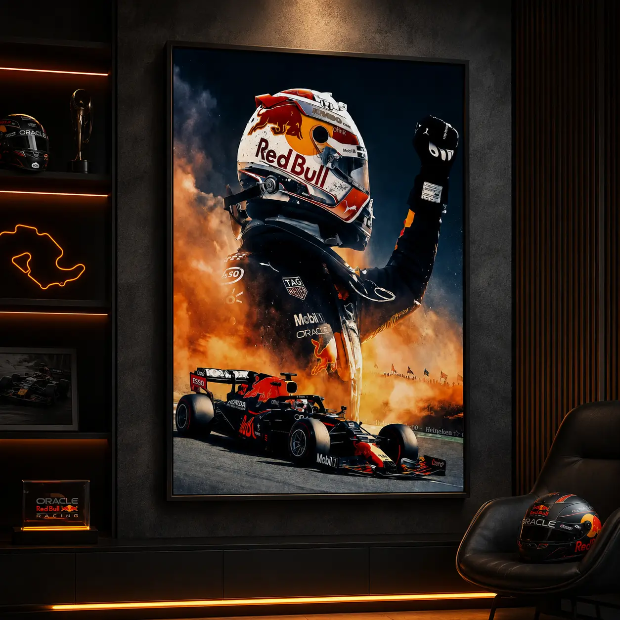 Max Verstappen Poster, Red Bull Racing, Sports Office Wall Art, Bedroom Poster Bathroom Canvas Poster, Canvas Wall Art, Formula 1 Racing Print, F1 Driver Poster, Motorsport Room Decor, Man Cave Decor, Racing Fan Gift