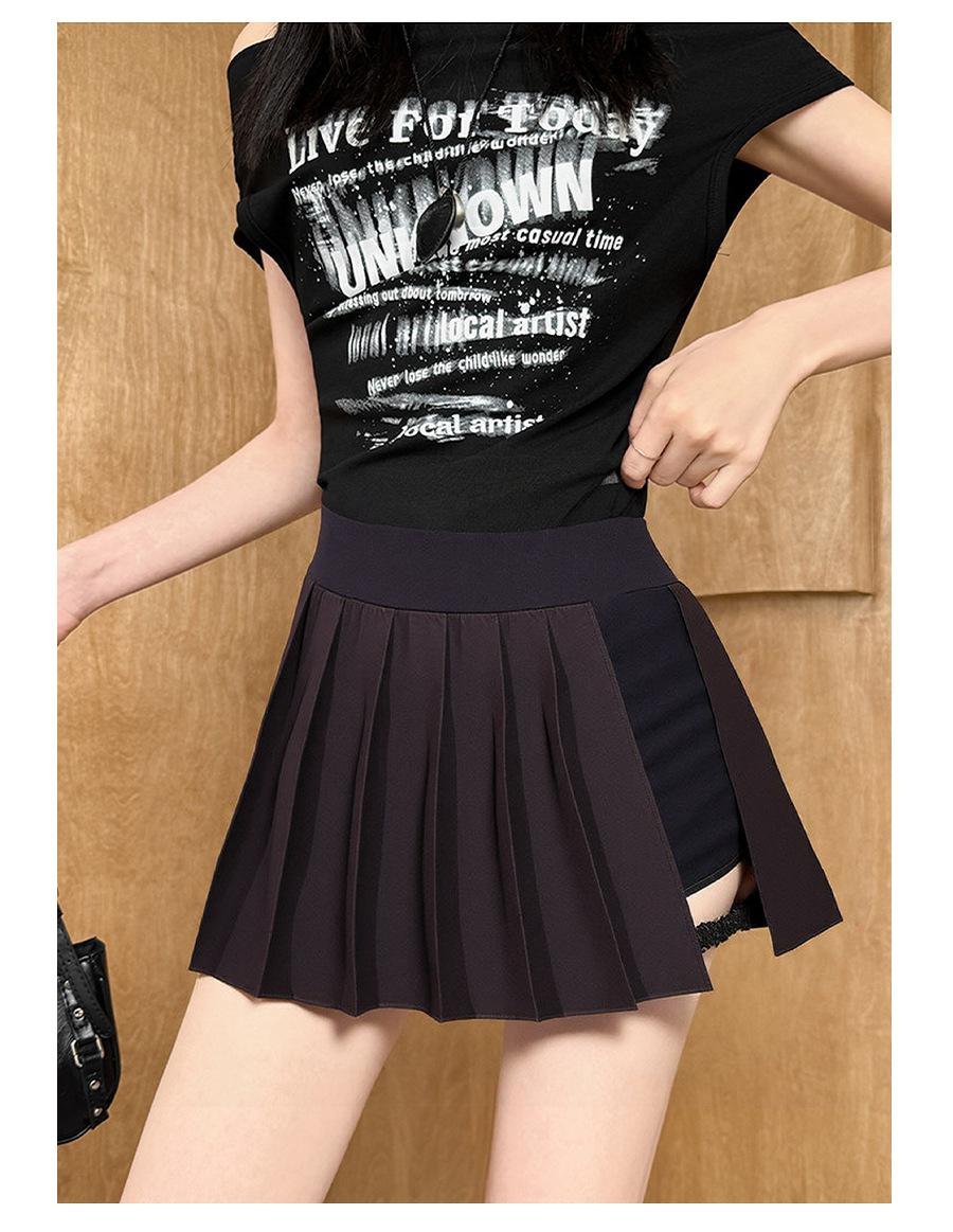 Breezeful High Waisted Pleated 2-in-1 Side & Pocket Asymmetric Hem Quick Dry Mini Dance Skirt Anti glare women's yoga clothes pleated skirt sports short skirt suitable for outdoor running tennis skirt,Daily outfit-02