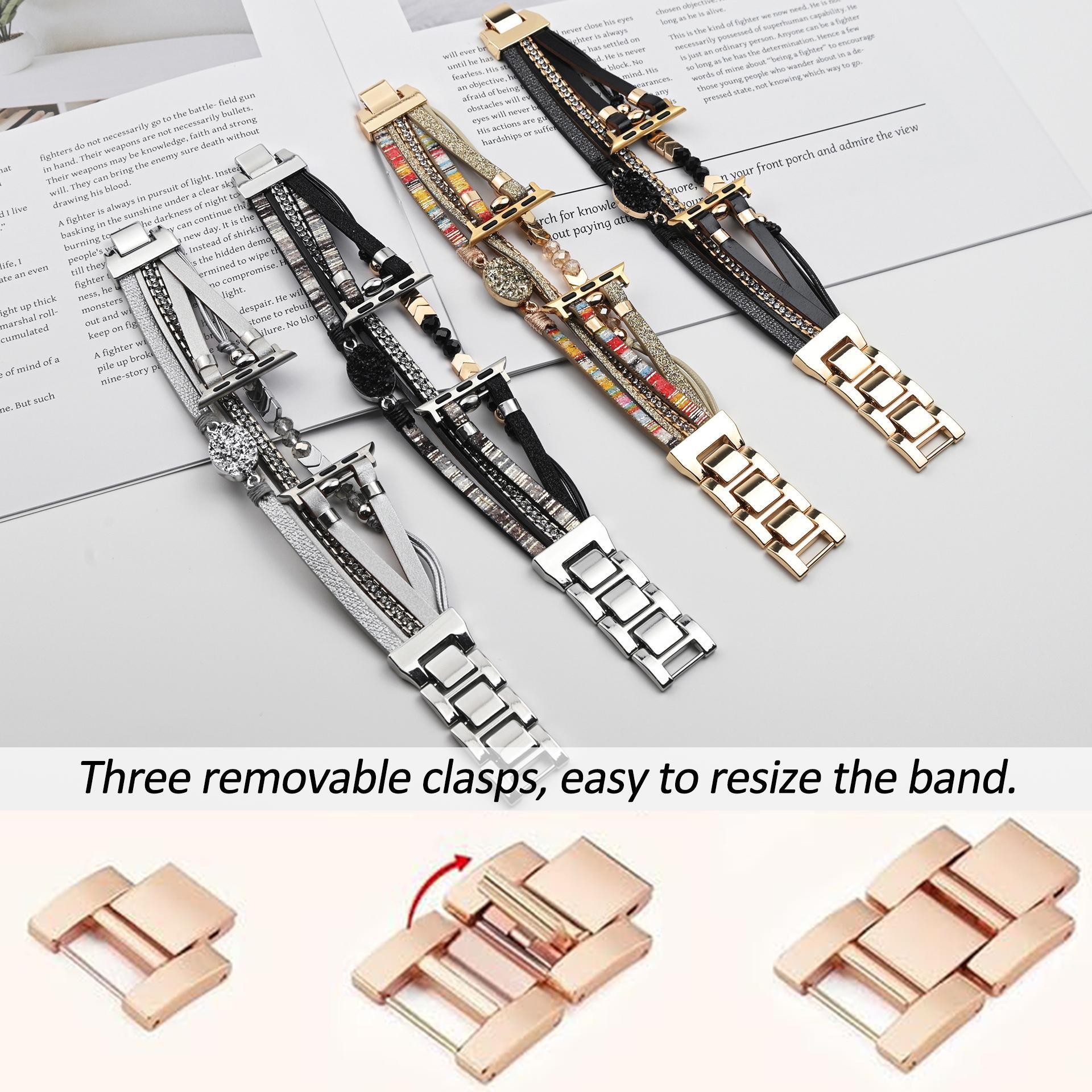 Boho Style Beaded Watch Band (Band Only), 1 Count Wearable Accessories for Women, Smart Watch Band Compatible with Apple Watch Series