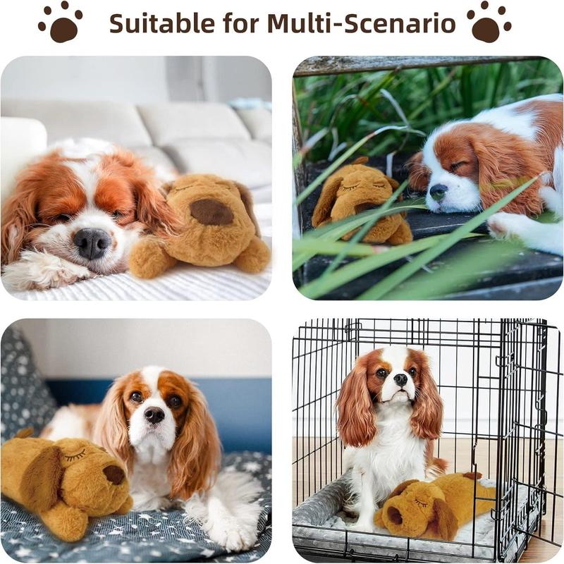 Dog Anxiety Companion Sleep Simulation Heartbeat Plush Toy, Calming Plush for Aggressive Chewers, Durable Chew Toy, Cute Dog Plush for Calming, Pet Chew & Interactive Toy, Dog & Cat Accessories