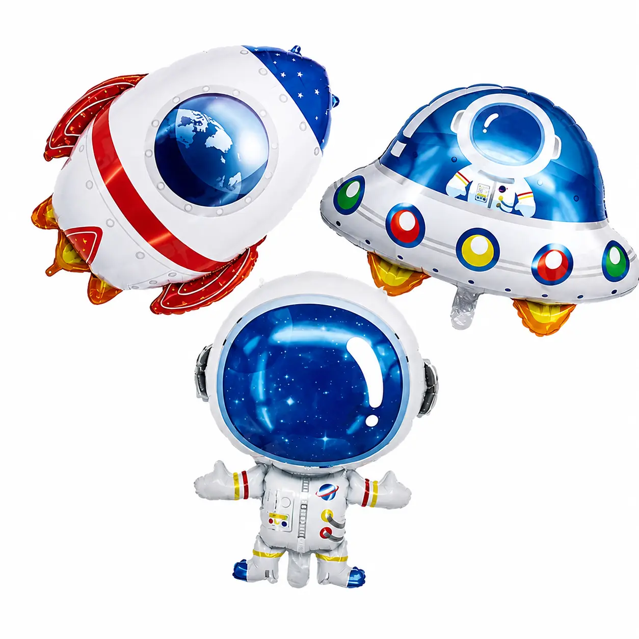 Premium Metallic Aluminum Space Rocket Balloon Decor – Lightweight Astronaut-Themed Inflatable for Kids’ Birthday Parties, STEM-Themed Events, and Cosmic Celebration Decorations – Ready-to-Use Party Supply for Indoor or Outdoor Use
