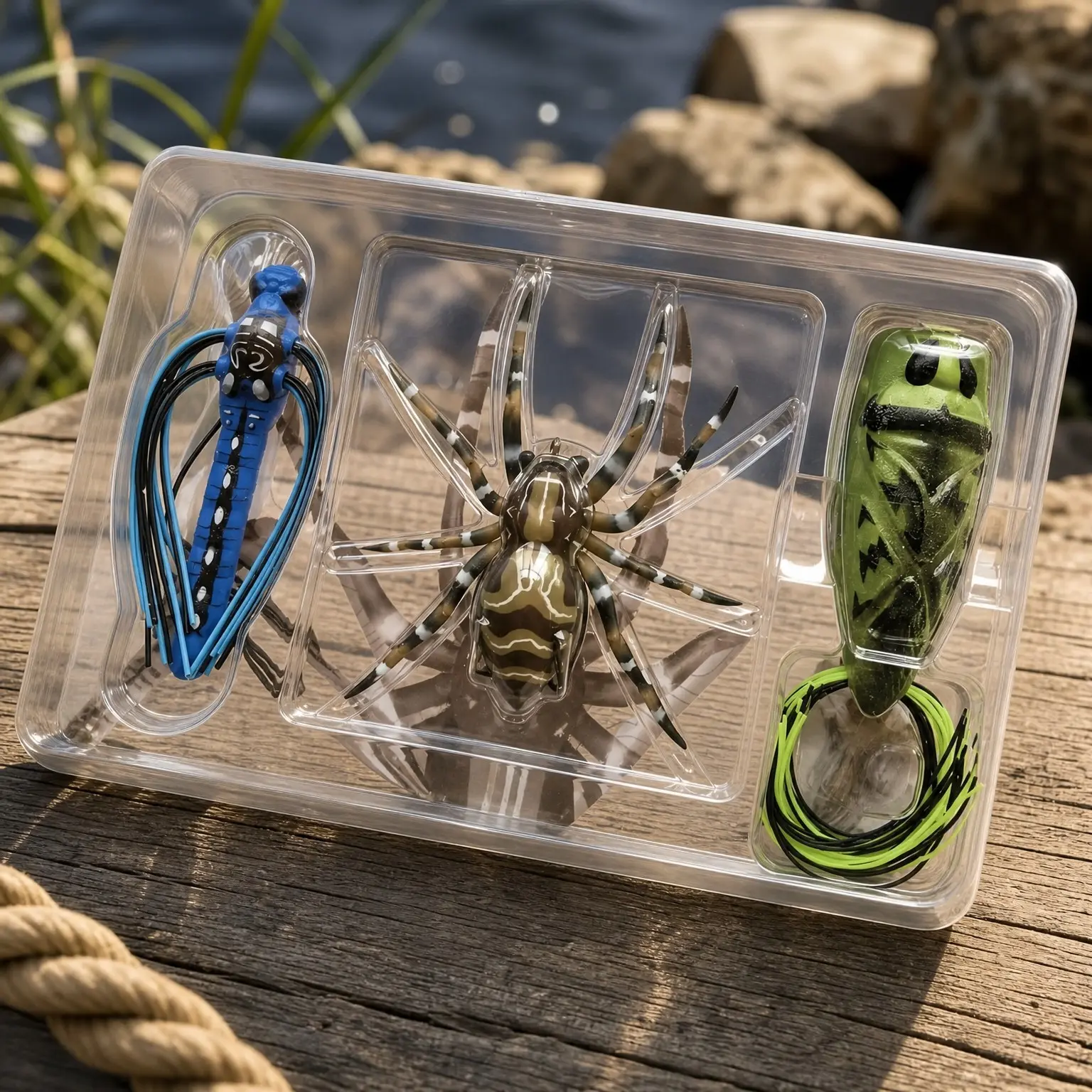 Realistic Topwater Bass Fishing Lures | Weedless Frog, Spider & Dragonfly Bug Combo for Freshwater & SaltwaterGift