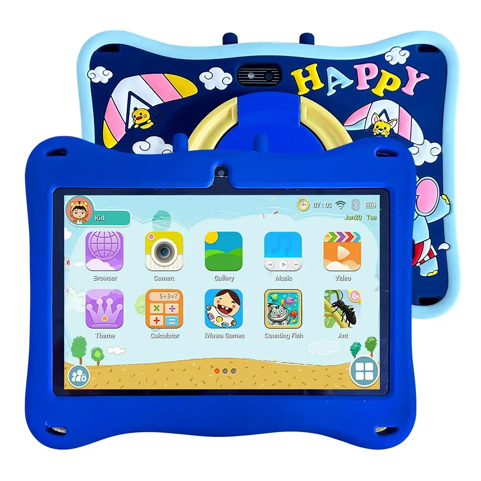 Bdf 7-Inch Kids Tablet, Android 13.0, 4GB RAM 64GB Storage, 1280x800 Display, Dual Cameras, WiFi, Bluetooth-compatible, Shockproof Case, Parental Control