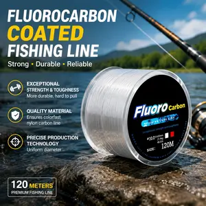 Fluorocarbon Coated High Sensitivity Carbon Fishing Leader Line, 120m Sinking, 0.20-0.60mm, 7.15-45lb Test, Saltwater Freshwater Lure Casting, Long Cast Durable High Strength