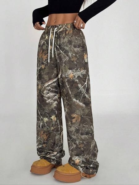 Women's Camo Print Sweatpants, Casual Comfy Jogger Pants for Daily Wear, Ladies Bottoms for Summer, Trouser