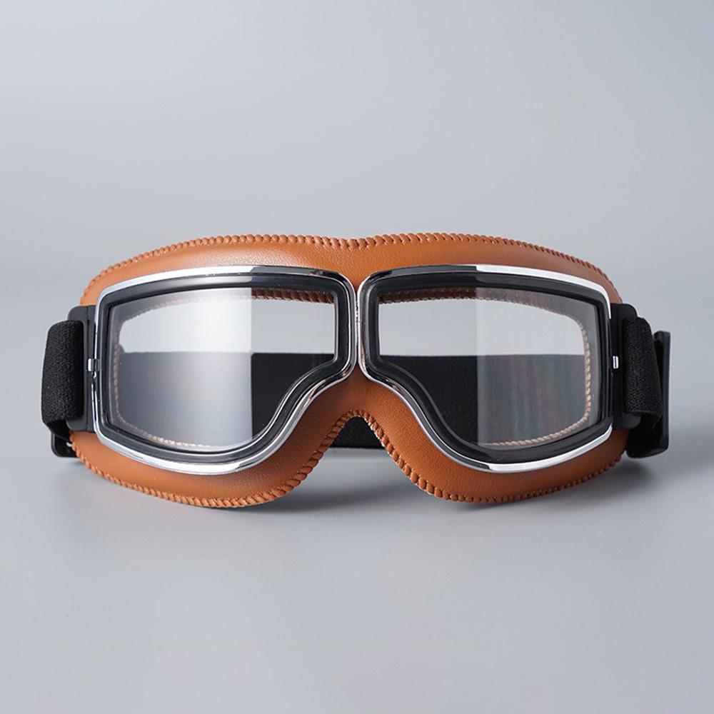 Men's Retro Style Harley Motorcycle Sunglasses UV400 Windpro of Cycling And Skiing protective and Dustproof Goggles  Leather Frame  To Be Used With Helmet
