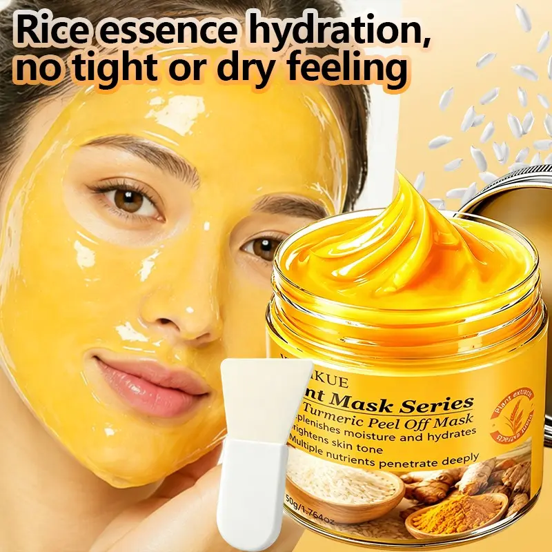 Yuitikue Rice Turmeric Peel off Mask, Brightening Hydrating Pore Cleansing, 50g, Skin Care Treatment, Natural Ingredients