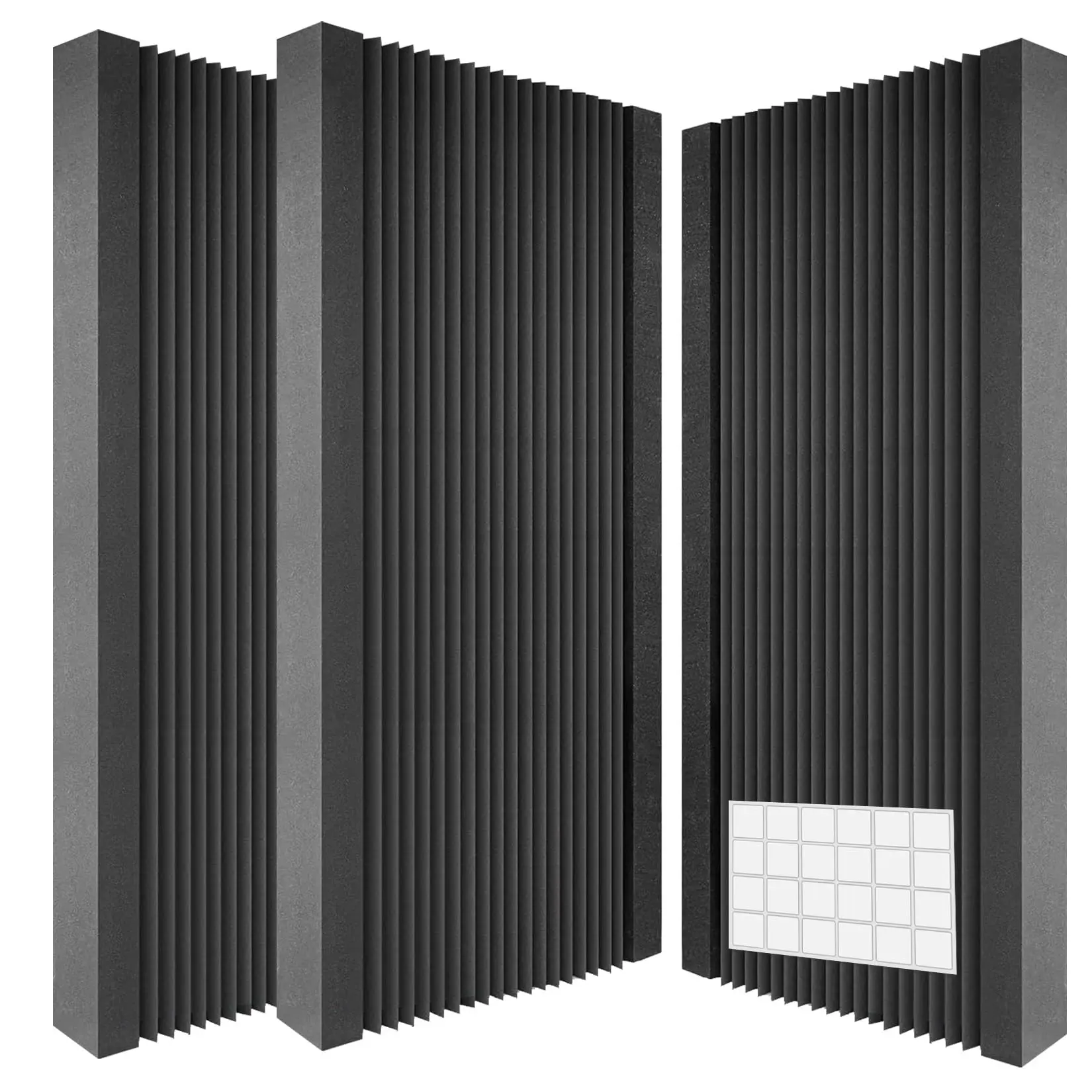 Garvee Acoustic Panels Pack of 2, Sound Proof Foam Panels for Walls, Noise Sound Dampening Foam with Media Room Home Office Recording Room, Black, 48 x 24 Inch