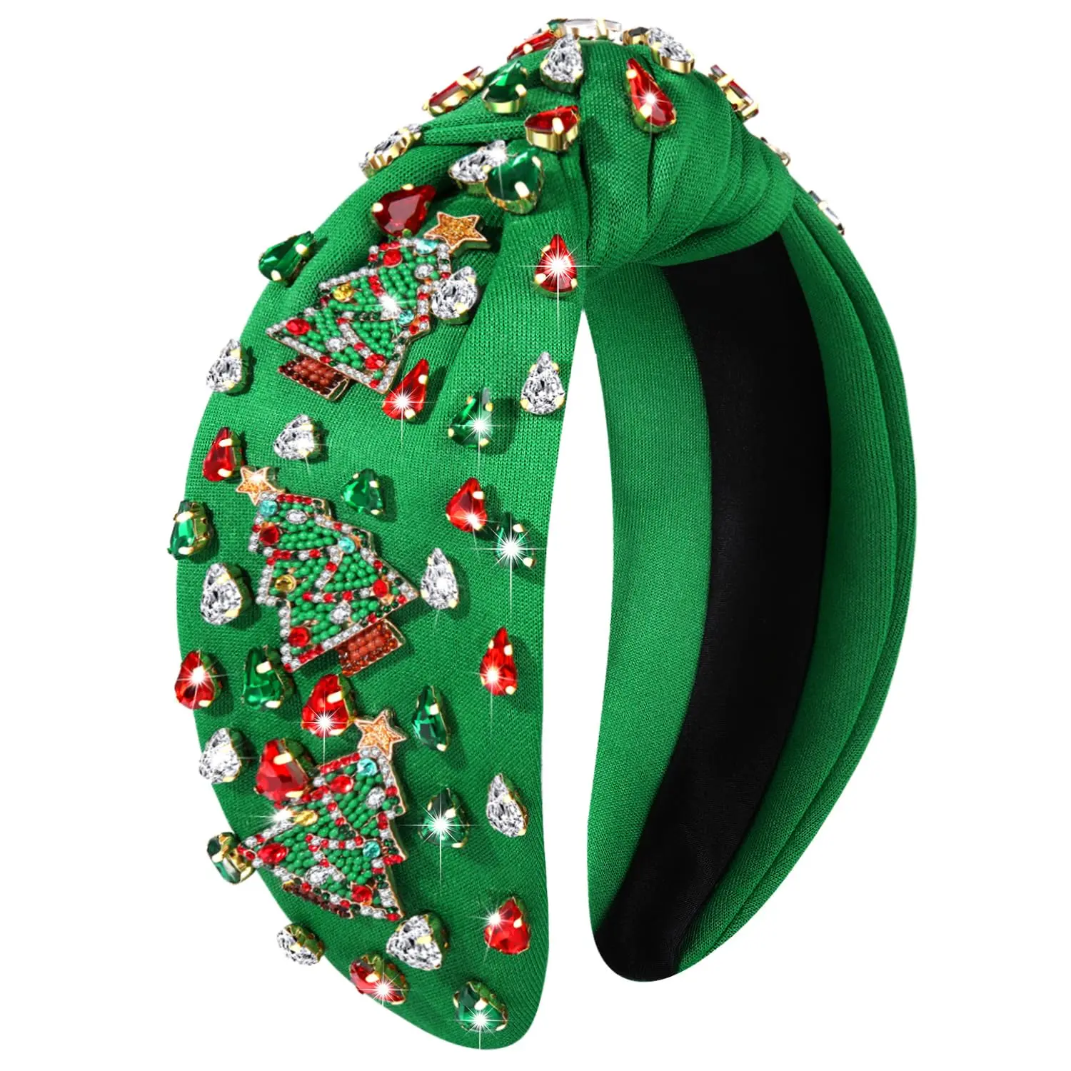 Christmas Headband for Women Christmas Accessories Xmas Bow Tree Snowflake Knotted Headbands  Top Knot Headband