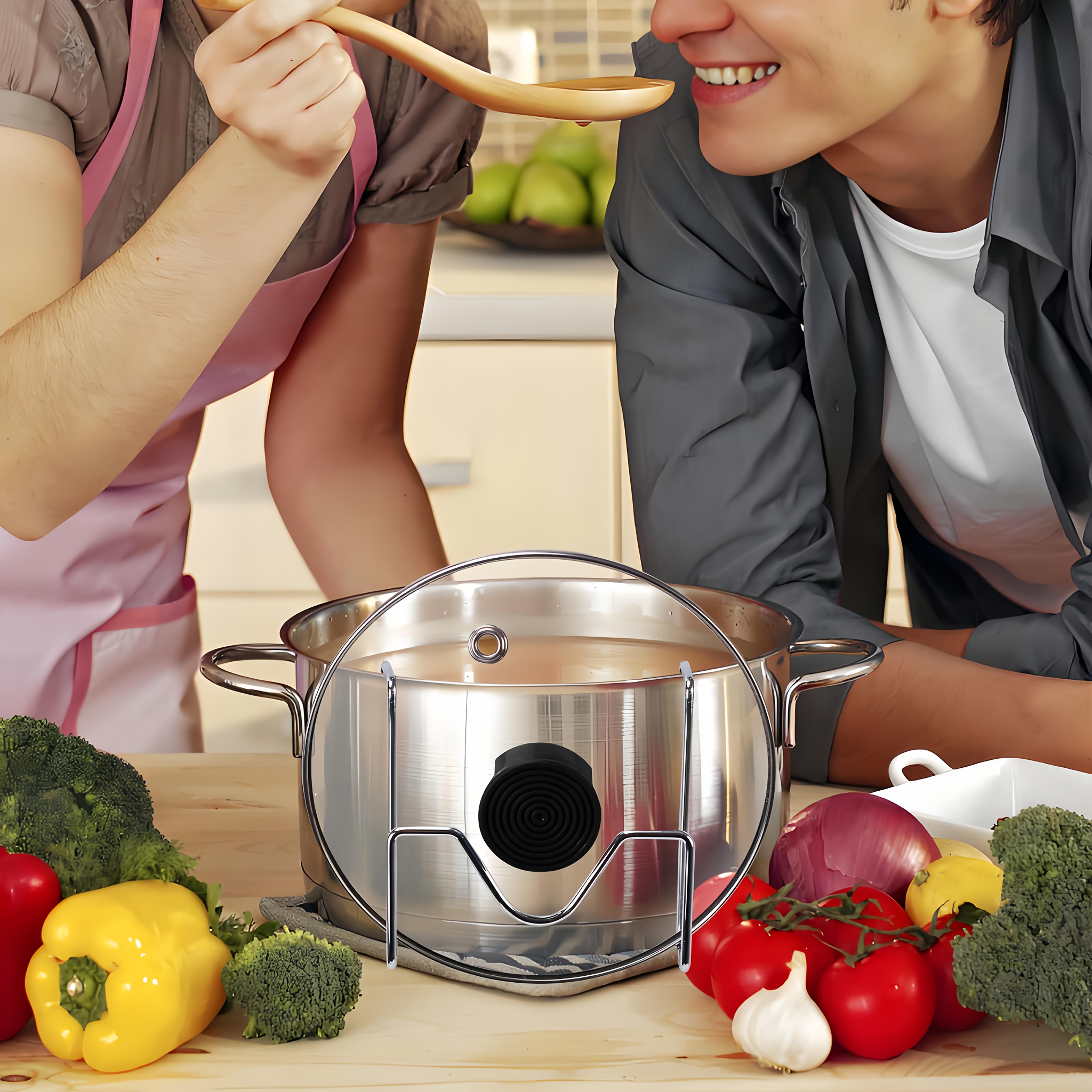 Stainless Steel Pot Lid Holder - Space-Saving Kitchen Organizer for Pots, Pans & Utensils