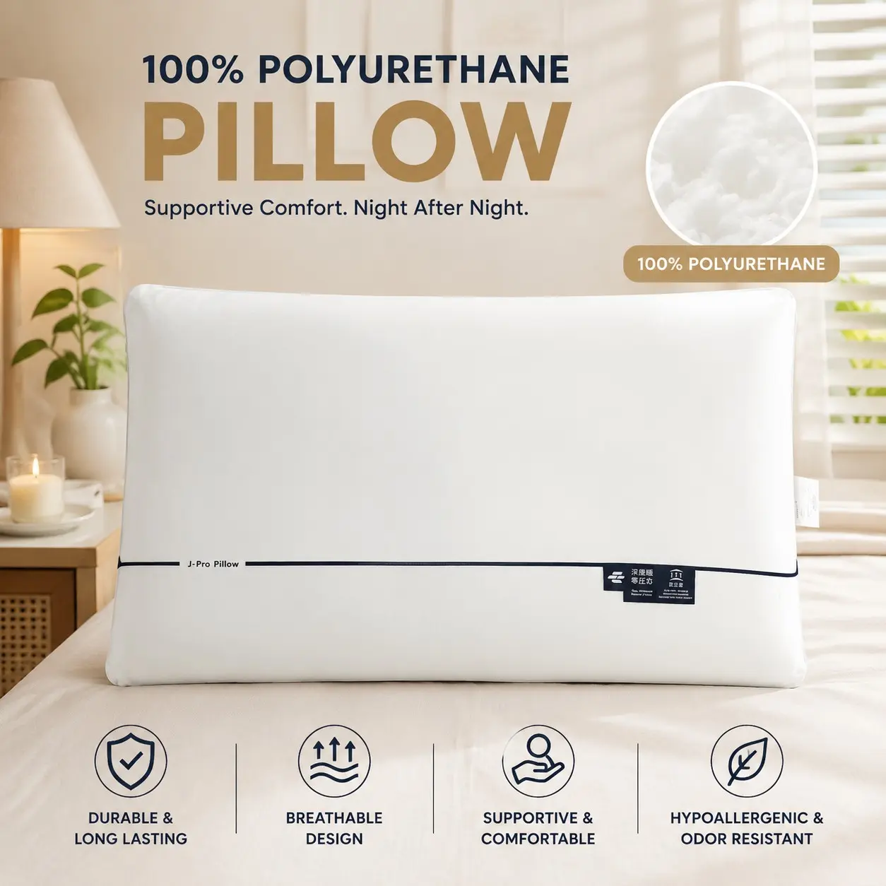 Ergonomic Memory Foam Sleep Pillow, Soft Pressure Relief Support Pillow, Comfortable Neck Care Pillow, Promotes Deep Sleep, Relieves Stress