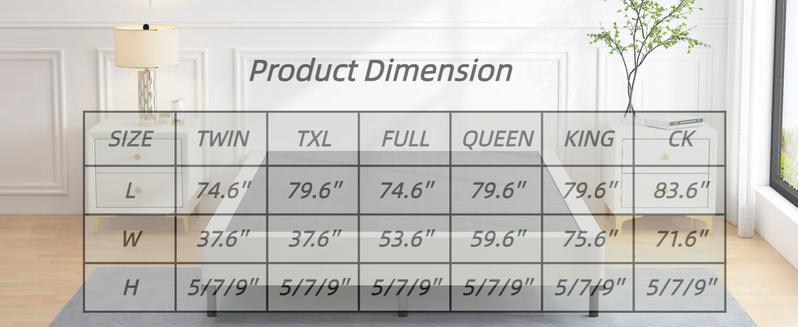 Queen Heavy Duty Box Spring Foundation,Mattress Foundation 3000lbs Max Weight Capacity/Non-Slip/No Noise/Easy Assembly/Easy Clean Cover,Queen