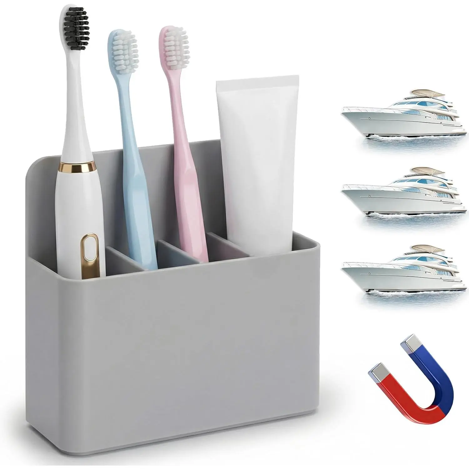 Magnetic Toothbrush Holder for Cruise Essentials, Travel Toothbrush Holder for Bathrooms, Cruise Cabin Essentials Must Have for Alaska & Caribbean Cruises