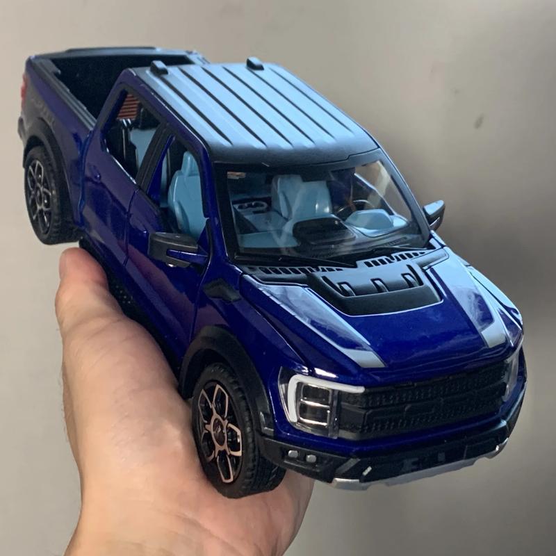 1:20 Ford Raptor F150 Pickup Truck Toy Car Model Alloy Die-cast Car Doors Openable Pull-back Car with Sound and Lights Scale Model Car Toy Suitable for Boys