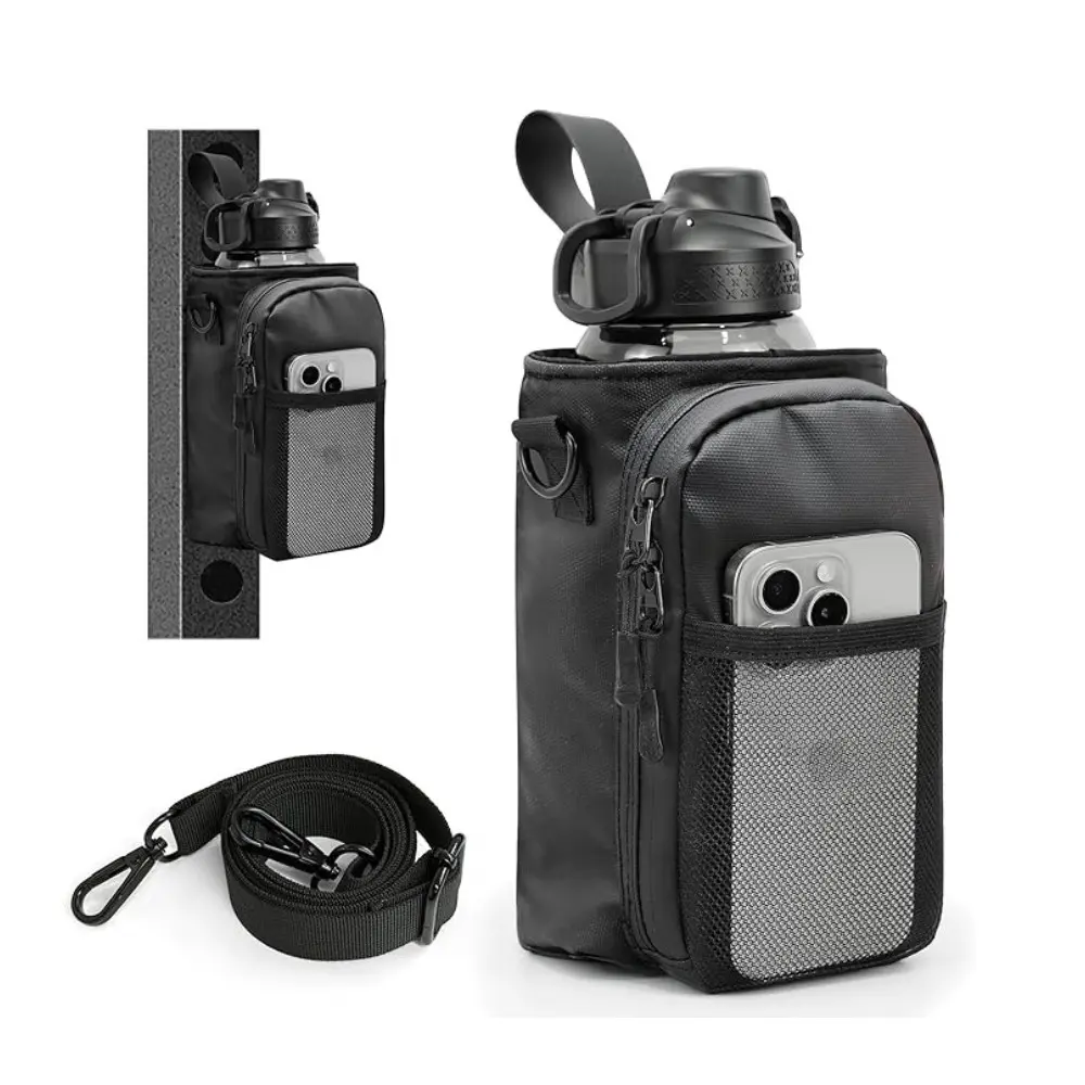 Magnetic Gym Bag for Men and Women – Sling Bottle with Magnetic Attachment | Water Bottle Holder, Gym Pouch, Crossbody Bag for Travel, Sports, Work, Fitness