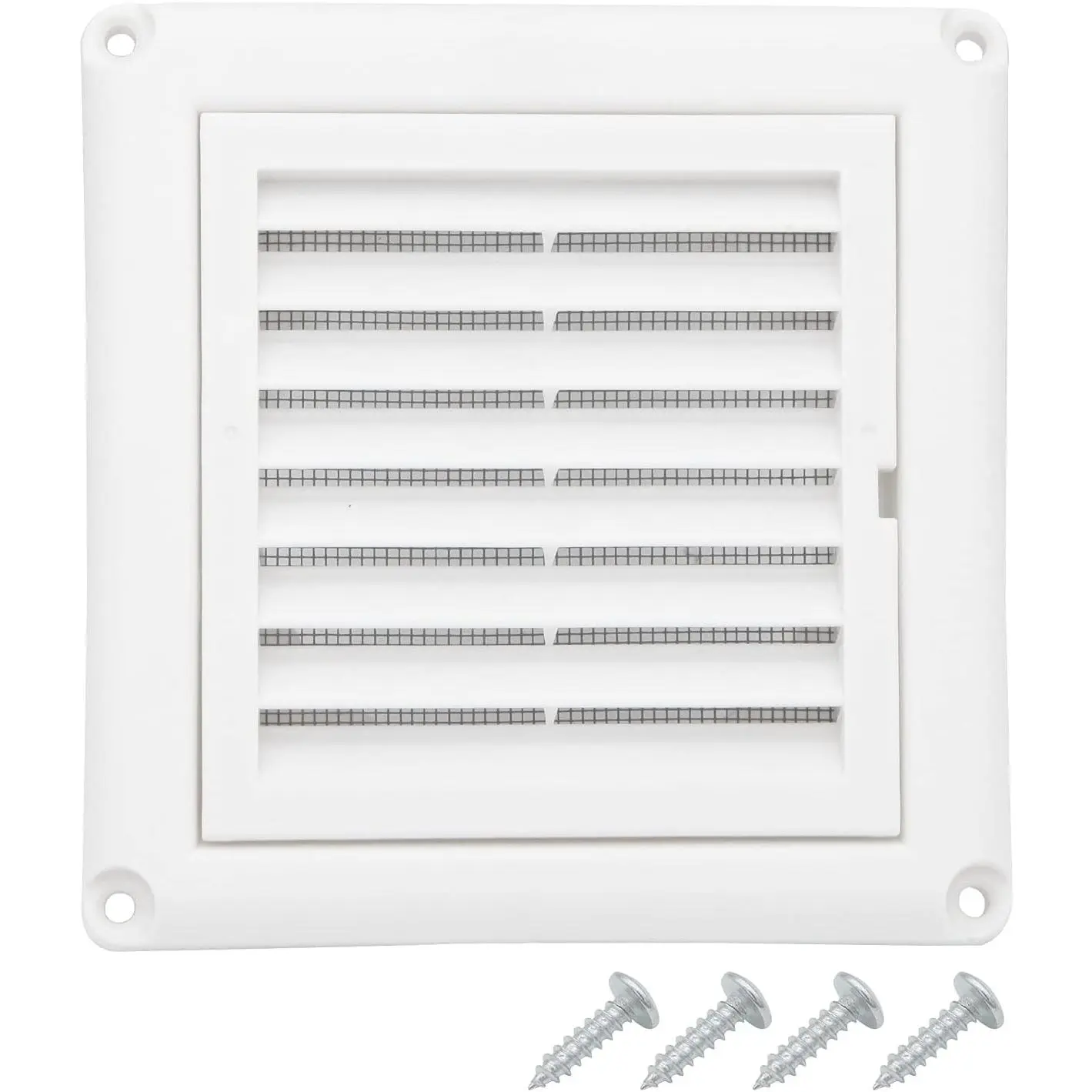 4" Louvered Dryer Vent Cover by  - Exterior Wall Air Vent Cap  with Fabric Fine Screen, Soffit Vent Cover Outdoor/Outside with 4 Screws,Easy Install