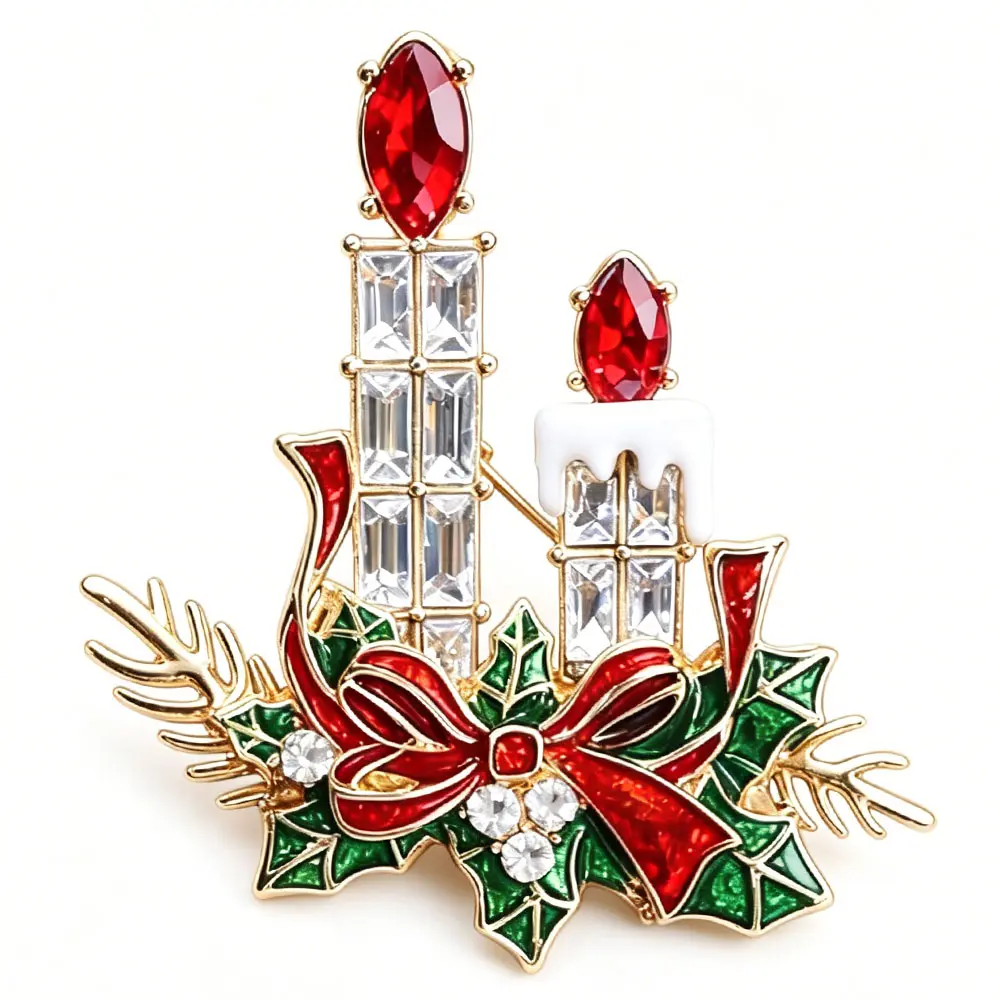 Creative Christmas Brooches Cute Christmas Trees Fashion Elegant Clothes Decoration Holiday Gifts Brooches Accessories