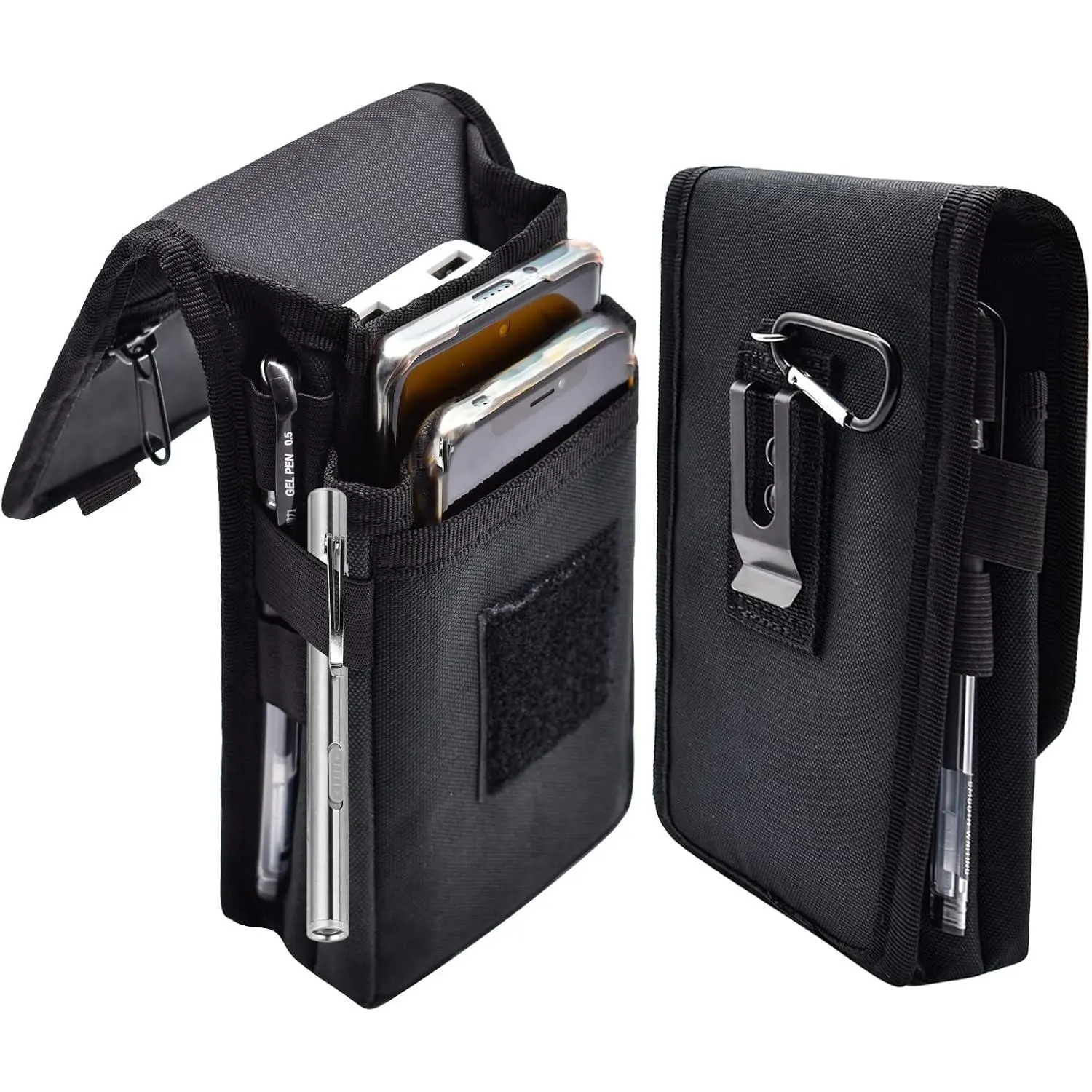 Phone Holster, Large Smartphone Pouch, Belt Cell Phone Holder for  16/15/14 Pro Max &  Phones, Compatible with Power , for Work, Hiking, Camping, Barbecue, Rescue (L)