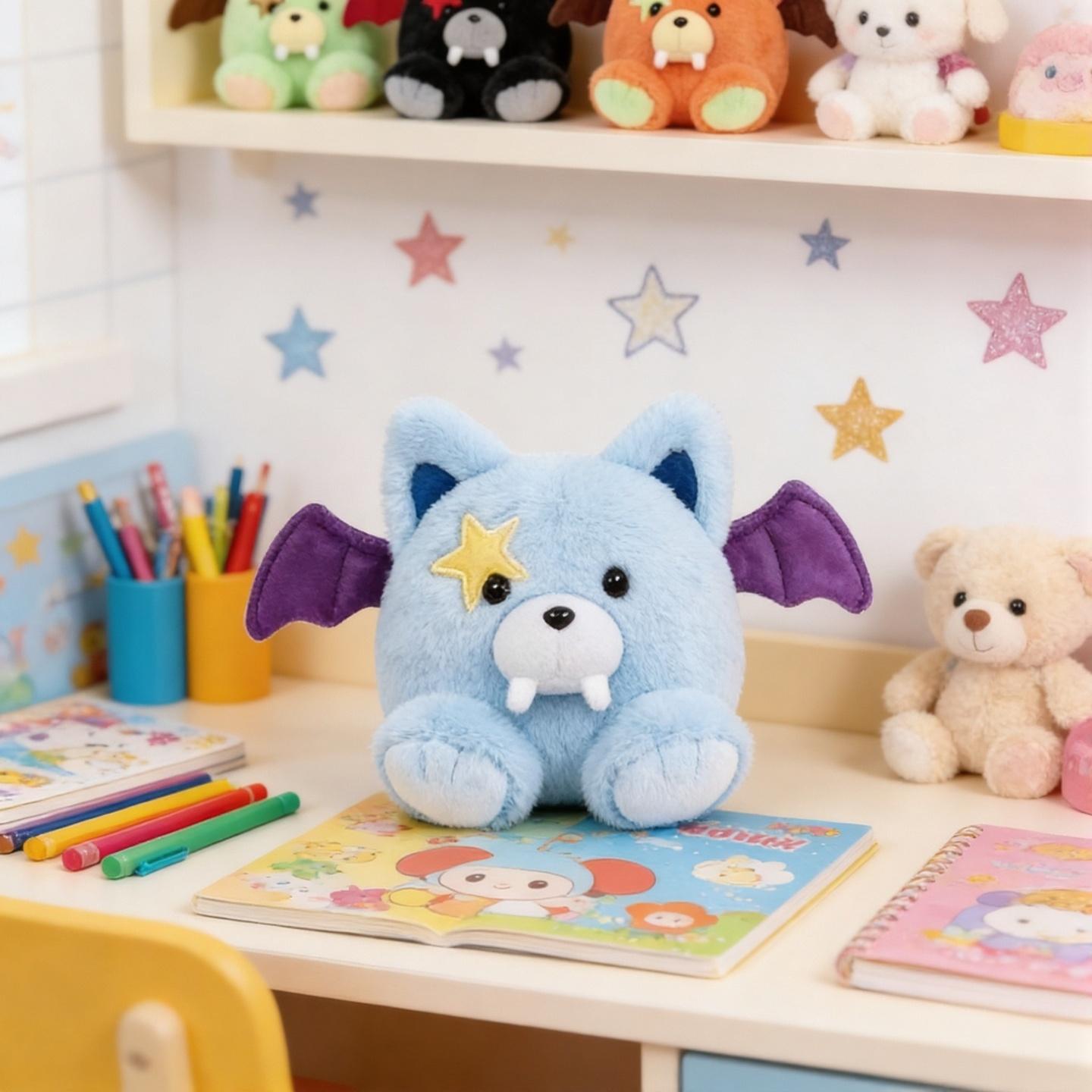 Kawaii Star Eye Cat Plush Set Colorful Bear Cat Stuffed  Cute Cartoon Plushies Gift for Kids Fans soft doll
