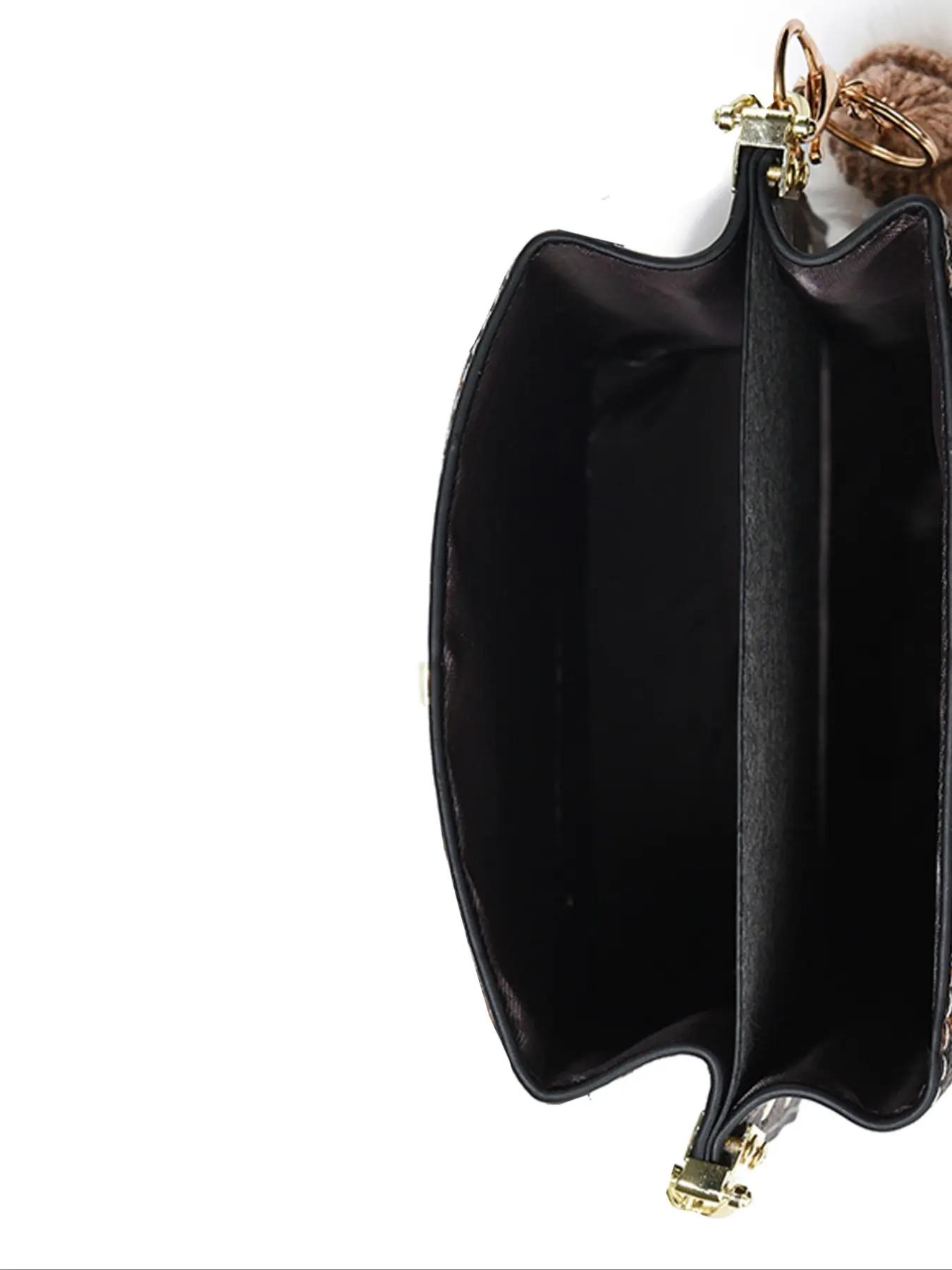 Fashionable Geometric Pattern Pu Leather Stylish Crossbody Bag As Gifts, 2025 New Versatile Shoulder Bags 2025 for Women, Trendy All-match Bag Charm Chain Flap Affordable Luxury Bag, Fashionable Patterned Bag