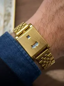 Men's Watch, Square Luxury Design, Bug Hole Concept Steel Band, Sports & Business Style, Analog Face, Mineral Glass, Quartz Movement