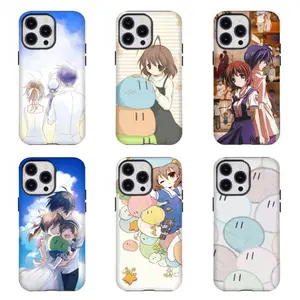 CLANNAD Nagisa & Tomoya Anime Phone Case Dango Family Print Phone Cover  Compatible for iPhone 17 16 15 14 13 12 11 and for Samsung S21-S25 Trendy Classic Anime Otaku Gift