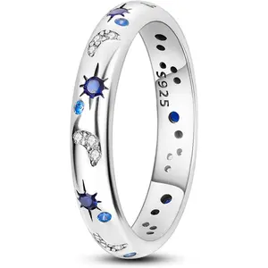 925 Sterling Silver Ring for Women,Eternity Gorgeous Rings Stackable Rings for Women as Gifts Ring Size 4-11