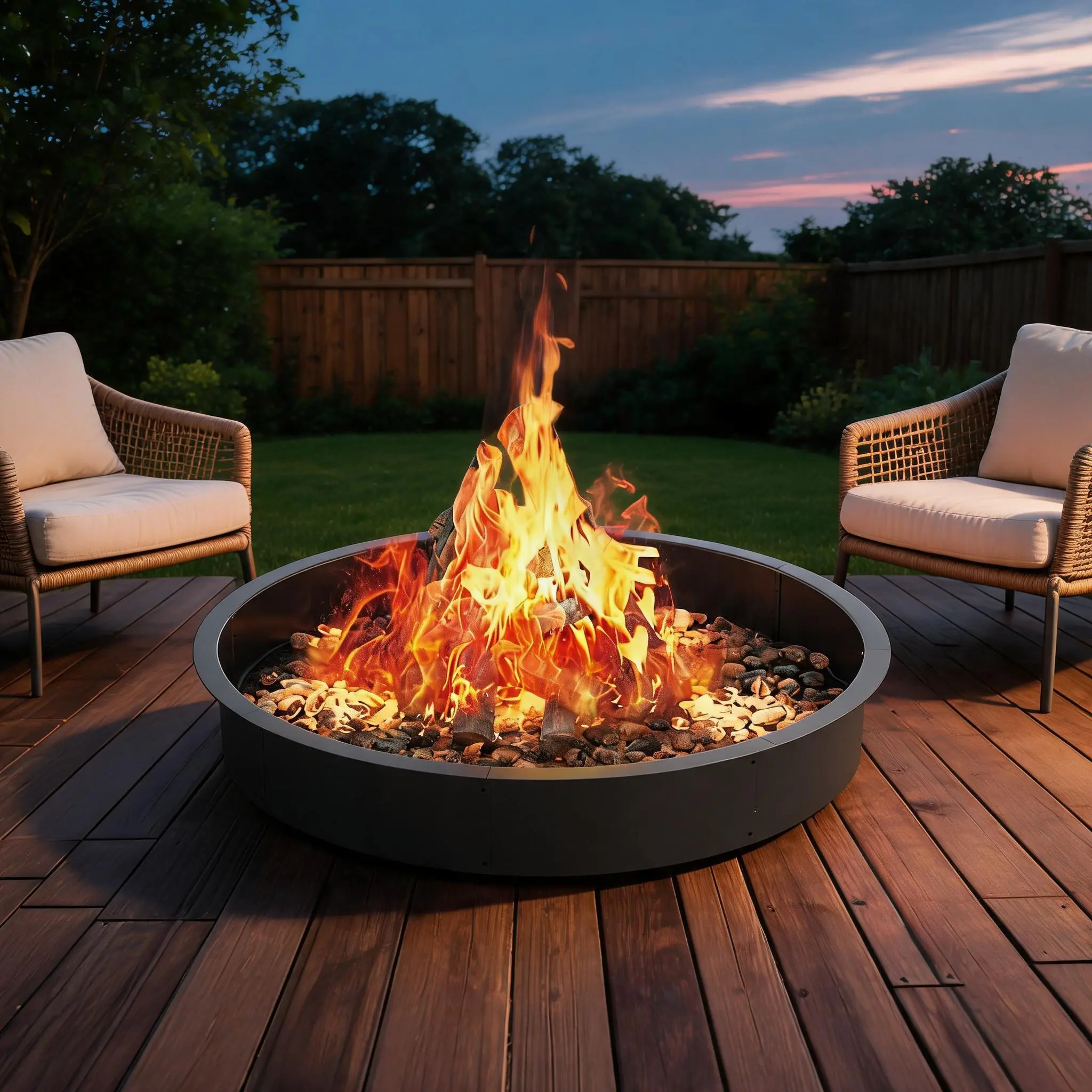 Smokeless Outdoor Fire Pit for Patio and Garden – Carbon Steel, Round Bonfire Ring with Ventilation Holes, Log Burning, Rust Resistant, Portable, Easy to Clean, Great for Camping or Tailgate