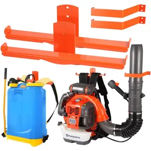 Backpack Blower Rack with Hose Holder - Heavy Duty Backpack Sprayer Wall Mount with Dual-Sided Hooks, Space-Saving Backpack Hanger for Weed Eater, Hedge Trimmer and Chain Saw, 330lbs Load Capacity