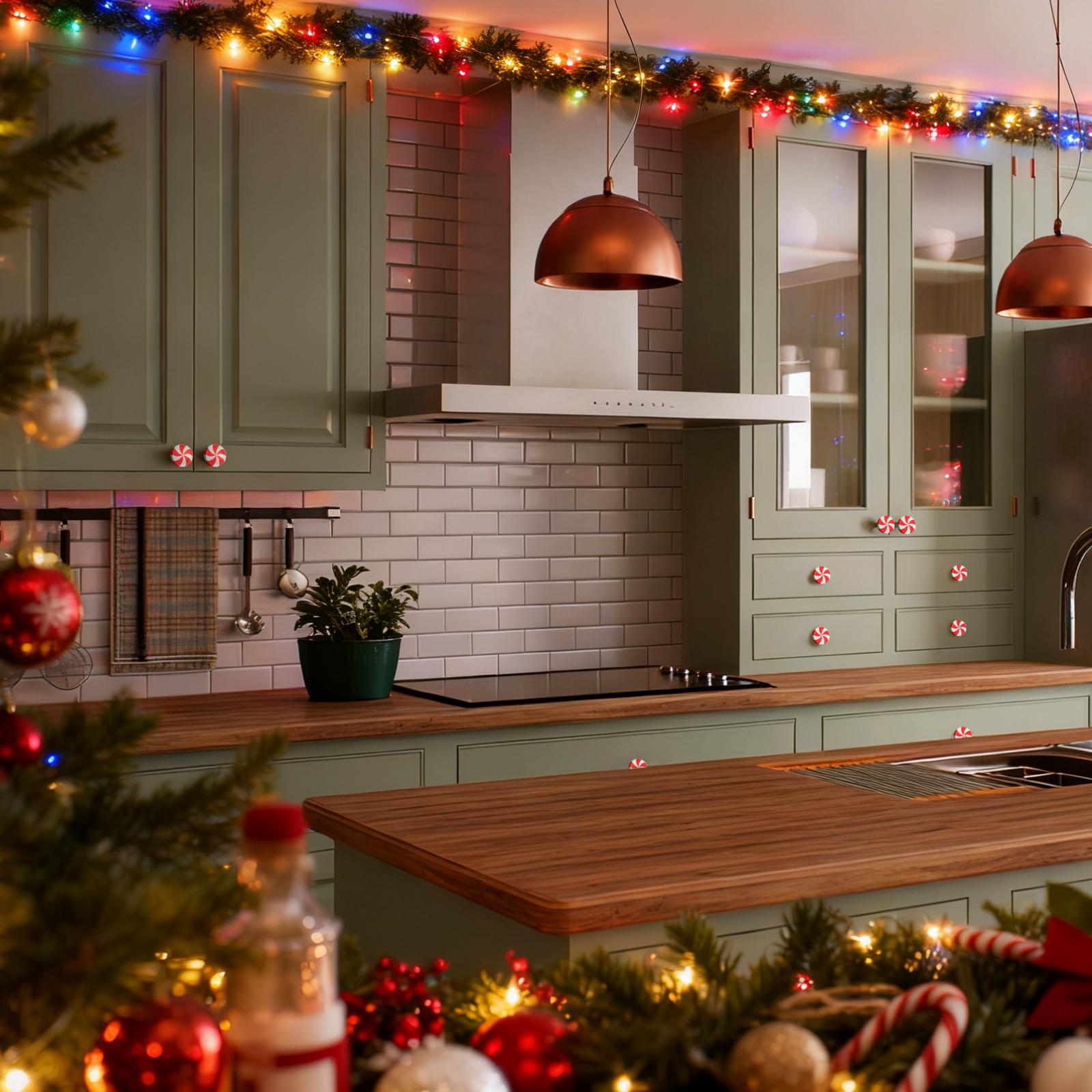 Christmas Knob Covers for Cabinets, 6/12/24/48 Pcs Holiday Decorative Handle Covers, Red & White Striped Stretchable Knob Covers for Kitchen, Bathroom, Dresser & Furniture Christmas Décor Christmas Knob Covers for Cabinets, 6/12/24/48 Pcs Holiday Decorative Handle Covers, Red & White Striped Stretchable Knob Covers for Kitchen, Bathroom, Dresser & Furniture Christmas Décor