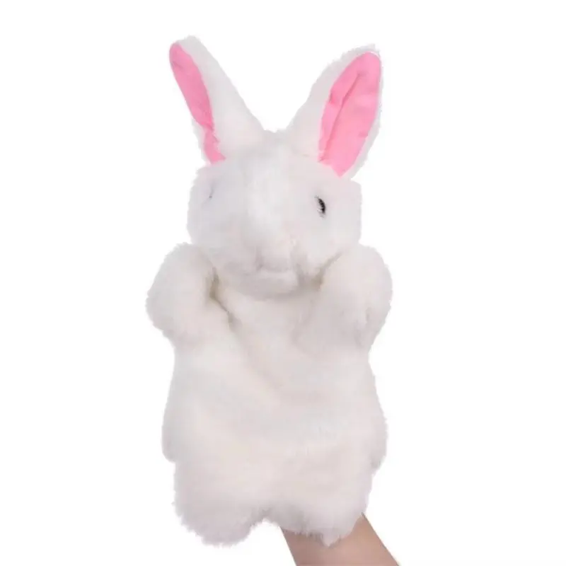 Cute Soft PP Cotton Plush Rabbit Hand Puppet - Collectible Toy, Bunny Figure, Cartoon Finger Puppet for Teaching & Stress Relief