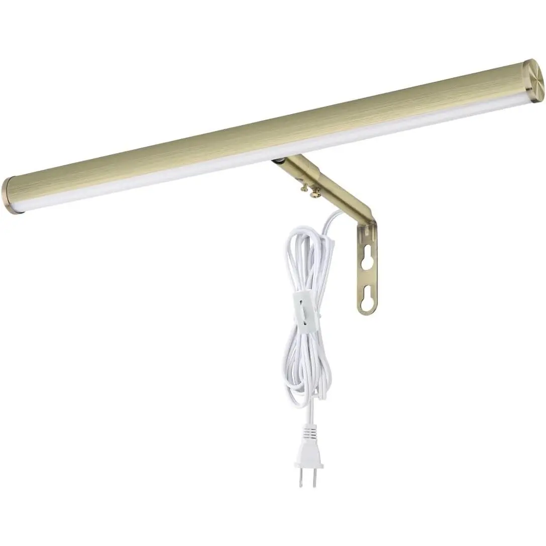 LED Picture Lights for Paintings Plug in, 14 Inch 4W Adjustable Art Light Gallery Wall Light for Display Art Work, Antique Brass Finish, CRI90+, 3000K Warm White, ETL Listed