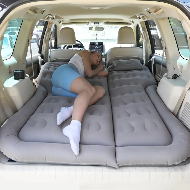 SUV Inflatable Mattress Camping Mattress Foldable Thick Car Air Bed with Electric Air Pump Portable Sleeping Pad Suitable for Home And Travel, Picnics And Camping
