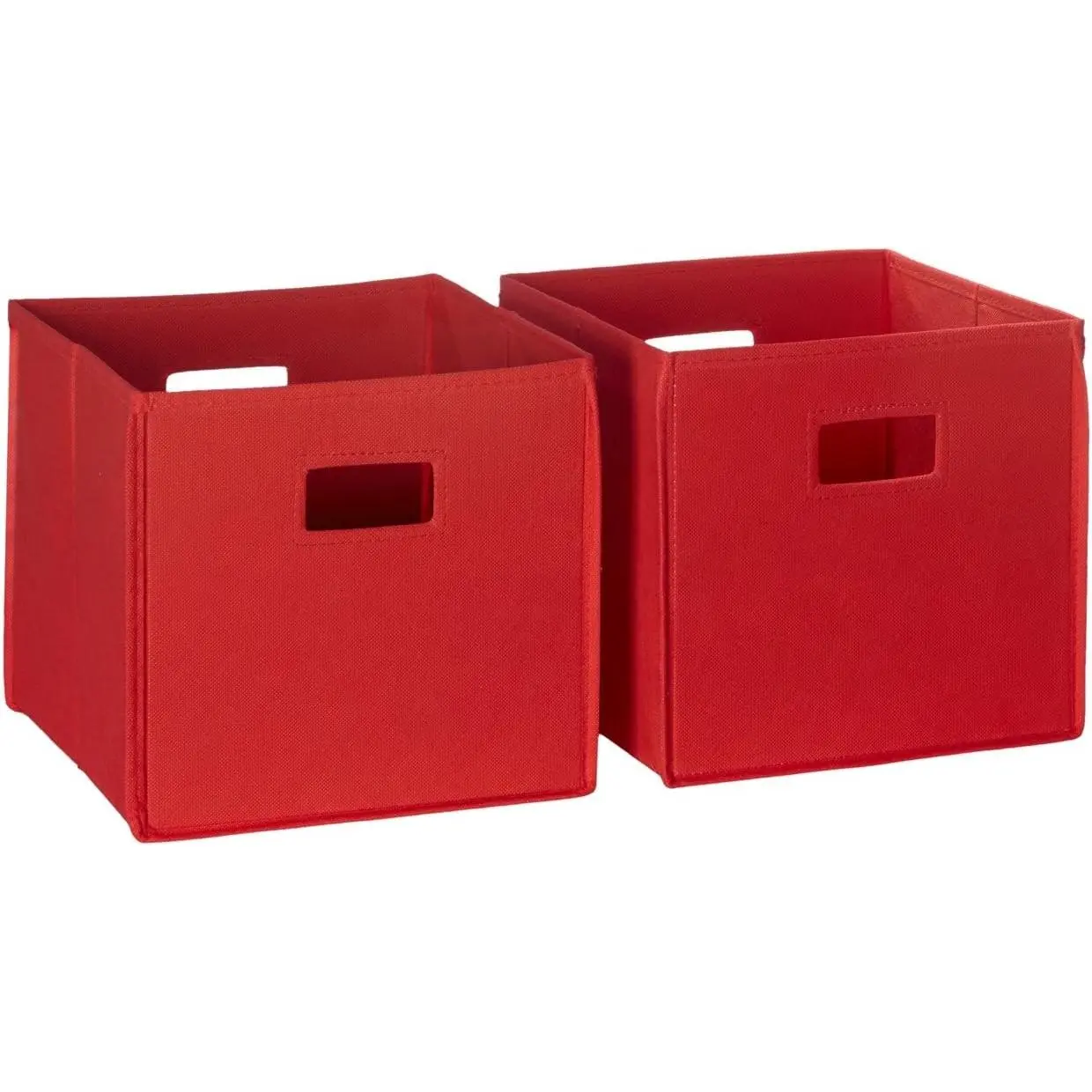 Folding Storage Bins with Handles Red Cube Storage Organizer for Closet, Bedroom & Playroom - Closet Organizers and Storage Set of 2