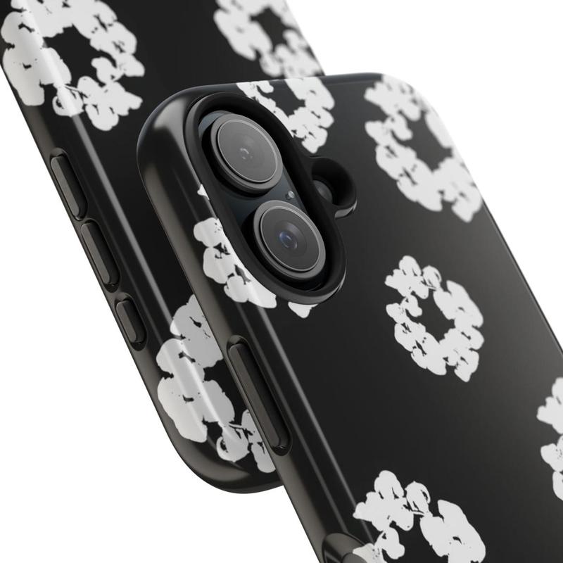Black Flower Luxury D-Denims T-Tears Phone Case For iPhone 17 Pro Max Plus Air/16/15/14/13/12/11, Comfortable Stretch, Moves with You, Cozy Fit, Perfect for Any Season